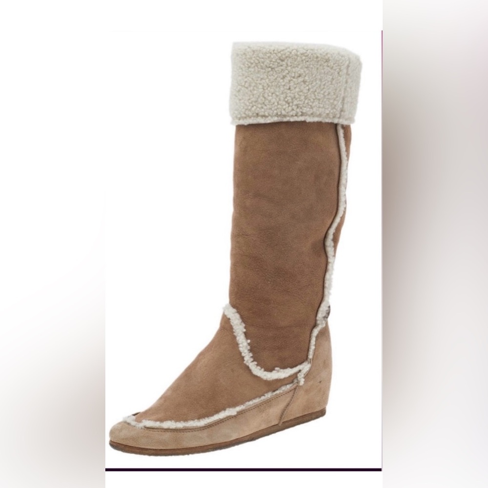 Lanvin Shearling Boots with Wedge Heel